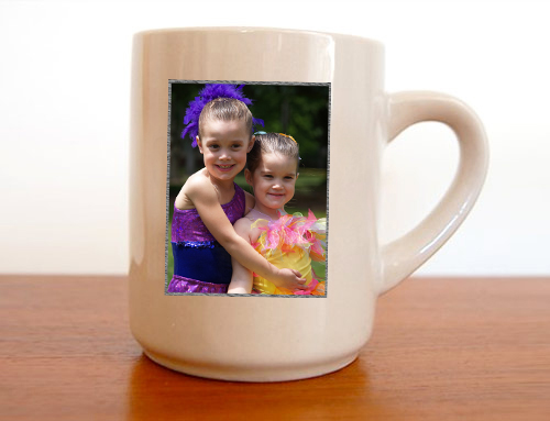 Two girls on a personalised mug